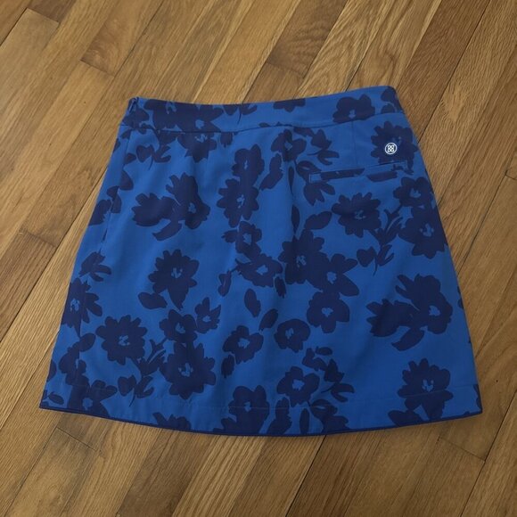 G/Fore G4 Women's Golf Skort Tonal Floral Wrap Print Surf Blue Size 2 - Picture 5 of 5